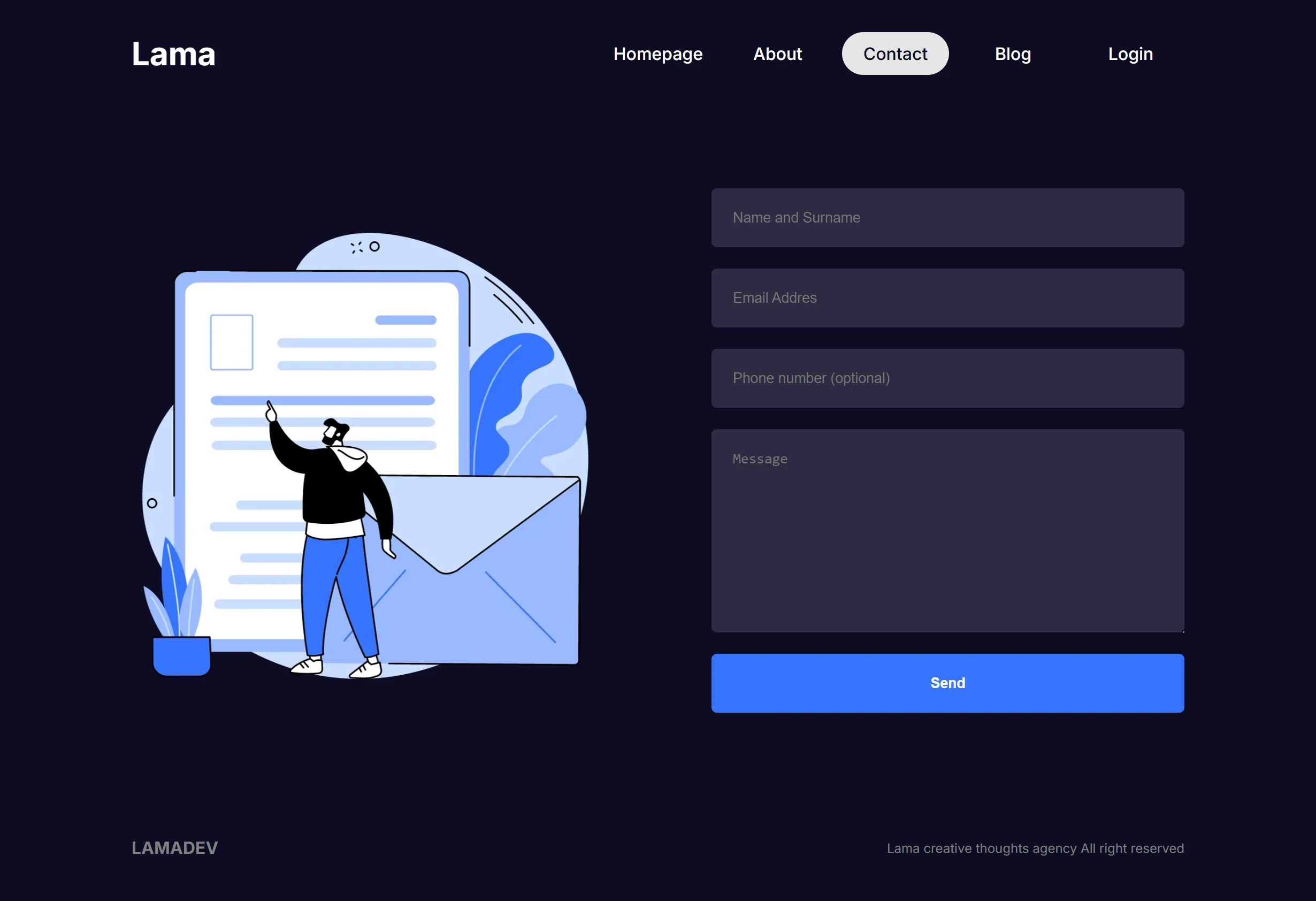 Preview of Lama Blog, a Web App project
