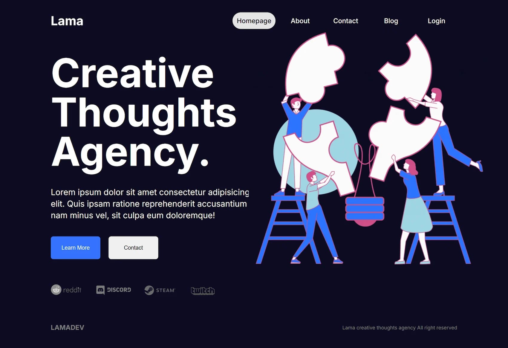 Preview of Lama Blog, a Web App project