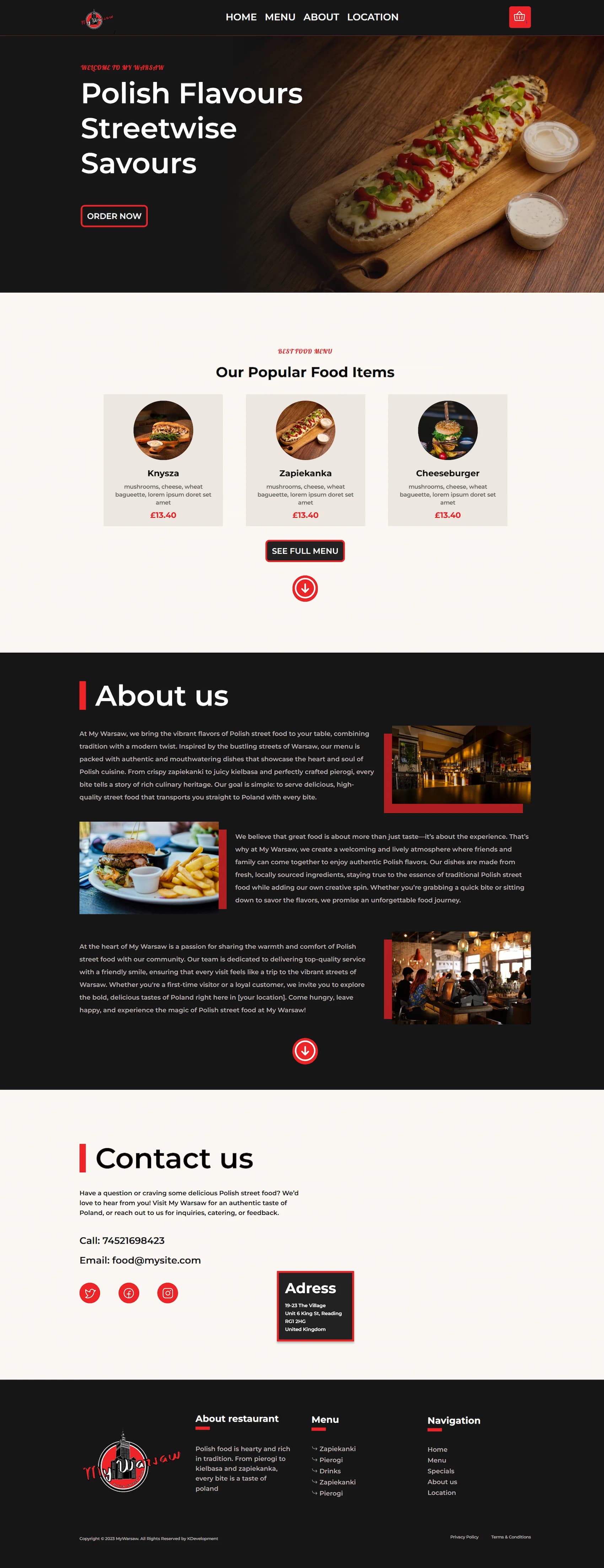 Preview of My Warsaw, a Web App project