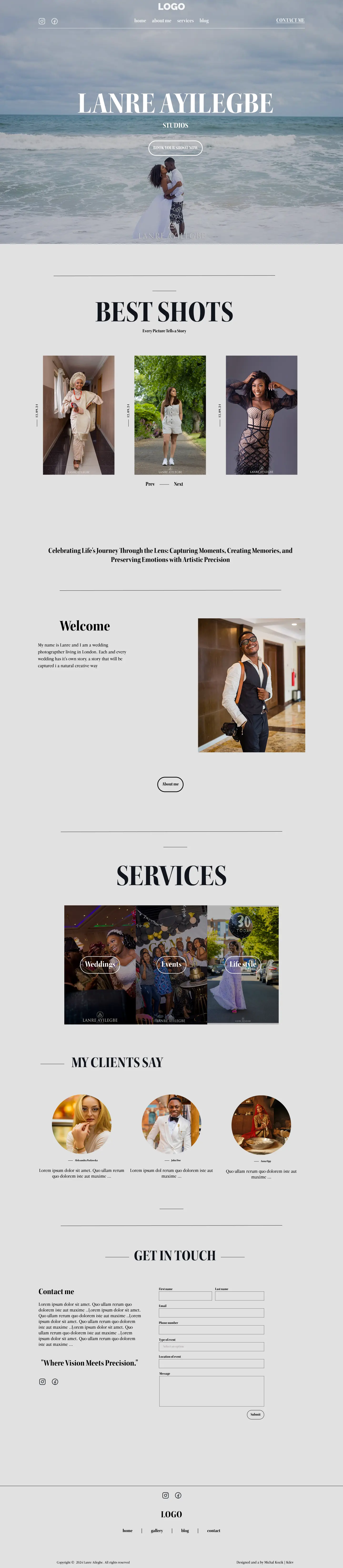 Preview of Lanre Ayilegbe Studios, a Web App project