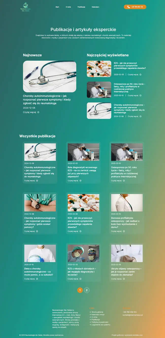 Preview of ReumaCare, a Web App project