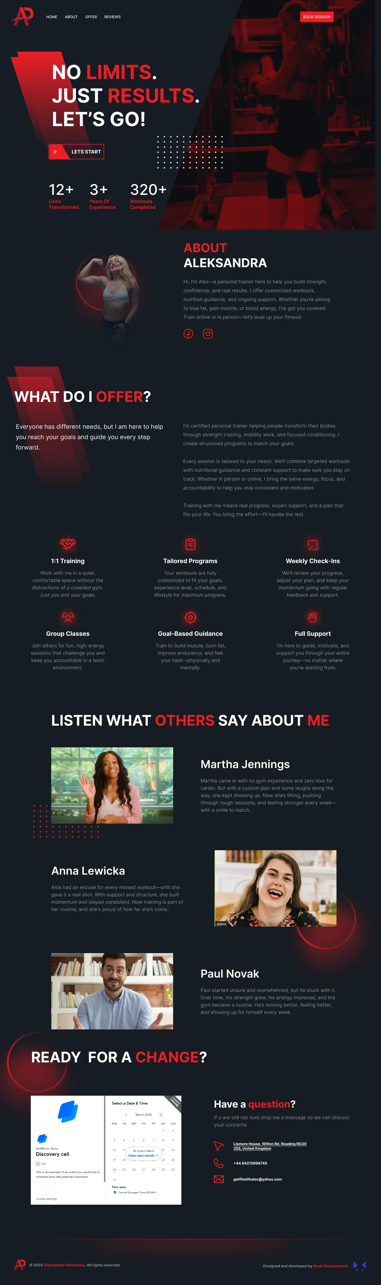 Preview of Get Fit With Alex, a Web App project